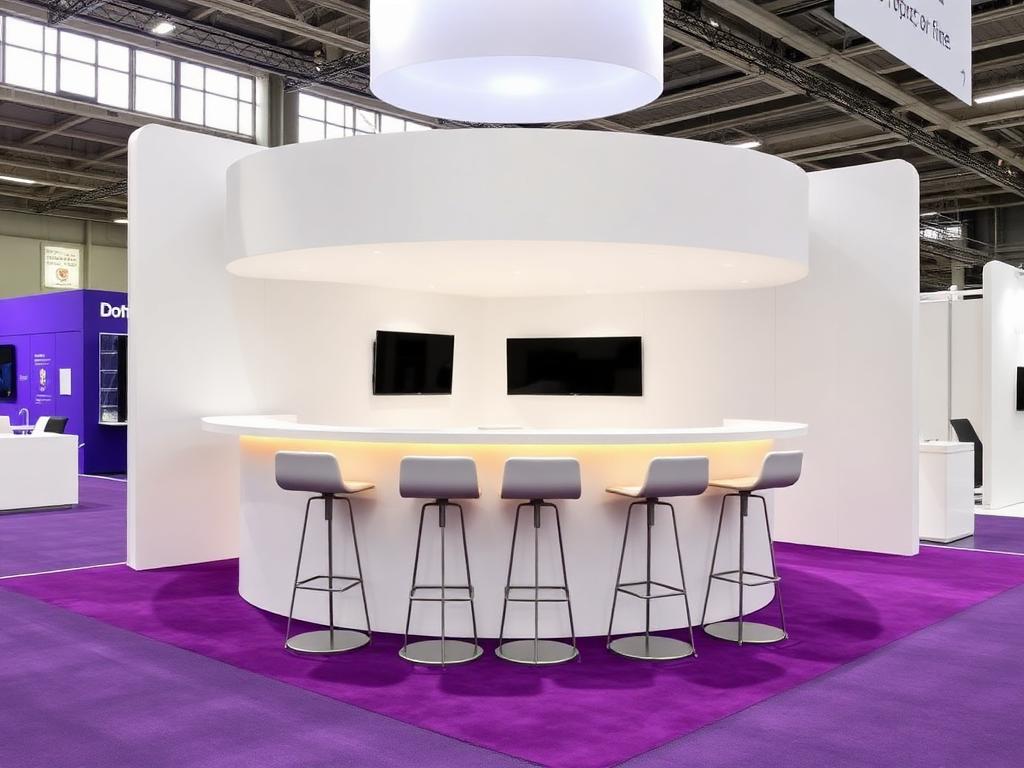 Coffee service creating an inviting focal point on an exhibition stand