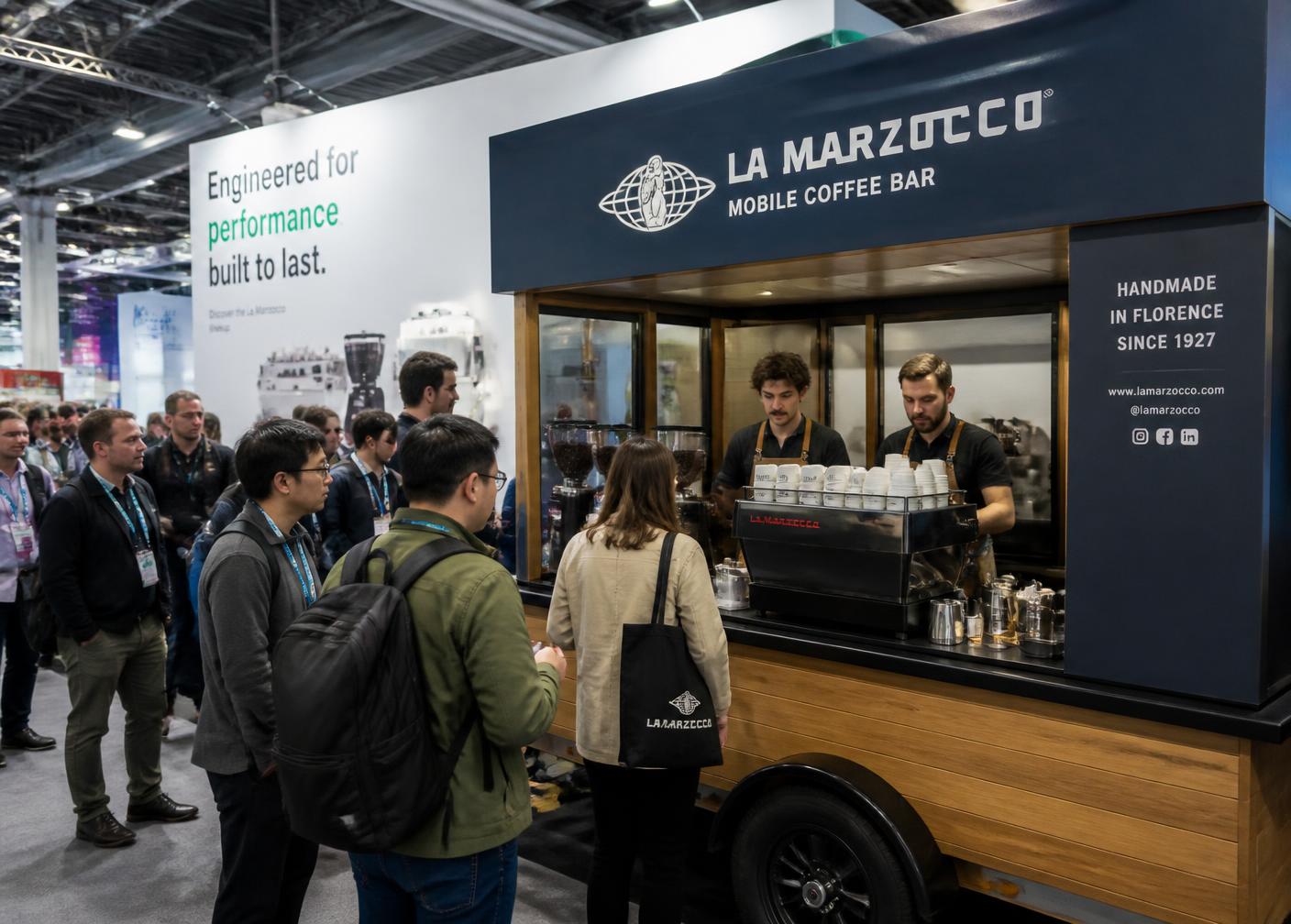 Branded Northpoint coffee bar serving visitors on an exhibition stand